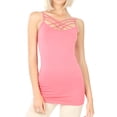 thumbnail image 1 of Zenana Women & Plus Seamless Triple Criss Cross Front Long Cami Tank Top, 1 of 3