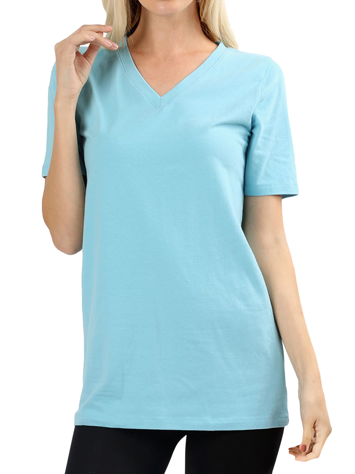 Women's Plus Short Sleeve Crew Neck Solid Tee main image 0