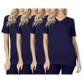 thumbnail image 1 of Zenana Women & Plus Size Cotton V-Neck Short Sleeve Casual Basic Tee Shirts, 1 of 4