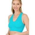 thumbnail image 1 of Zenana Women & Plus Size Ribbed Cropped Racerback Tank Top (S-3XL), 1 of 4