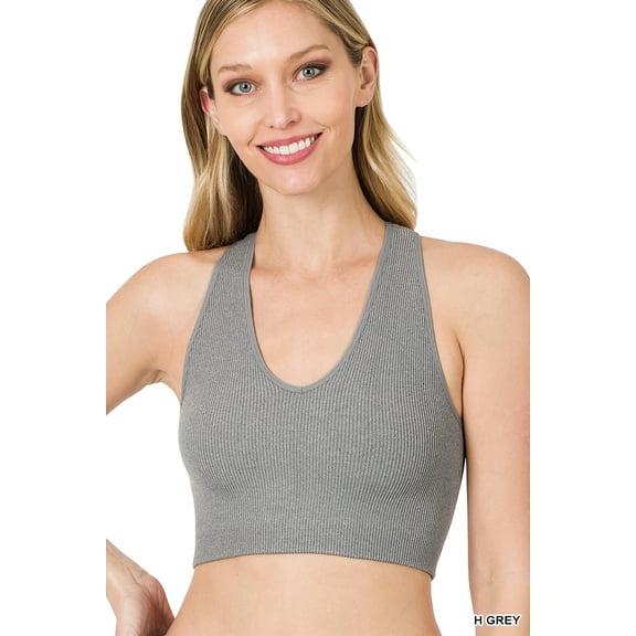 Zenana Women & Plus Size Ribbed Cropped Racerback Tank Top (S-3XL)