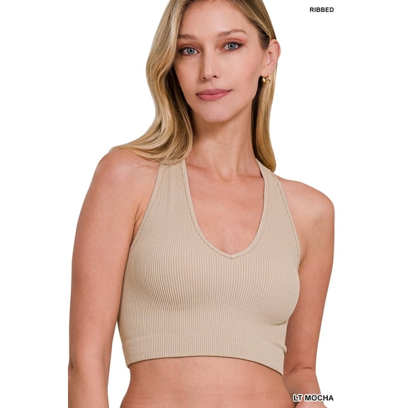 Zenana Women & Plus Size Ribbed Cropped Racerback Tank Top (S-3XL)