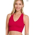 thumbnail image 1 of Zenana Women & Plus Size Ribbed Cropped Racerback Tank Top (S-3XL), 1 of 4