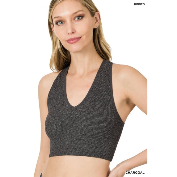 Zenana Women & Plus Size Ribbed Cropped Racerback Tank Top (S-3XL)