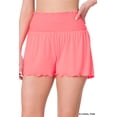 thumbnail image 1 of Zenana Women & Plus Size Smocked Waist Lightweight Casual Athletic Lounge Comfy Shorts, 1 of 4