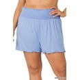thumbnail image 1 of Zenana Women & Plus Size Smocked Waist Lightweight Casual Athletic Lounge Comfy Shorts, 1 of 4