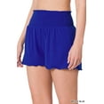 thumbnail image 1 of Zenana Women & Plus Size Smocked Waist Lightweight Casual Athletic Lounge Comfy Shorts, 1 of 4