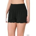thumbnail image 1 of Zenana Women & Plus Size Smocked Waist Lightweight Casual Athletic Lounge Comfy Shorts, 1 of 4
