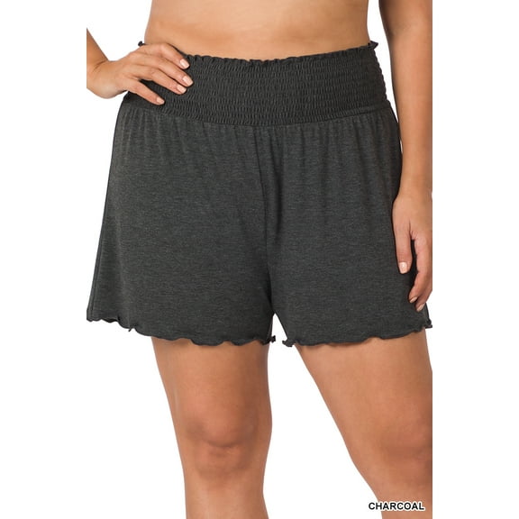 Zenana Women & Plus Size Smocked Waist Lightweight Casual Athletic Lounge Comfy Shorts