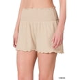 thumbnail image 1 of Zenana Women & Plus Size Smocked Waist Lightweight Casual Athletic Lounge Comfy Shorts, 1 of 4