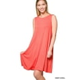 thumbnail image 1 of Zenana Women & Plus Sleeveless Jersey Flared Swing Tank Dress with Side Pockets, 1 of 3