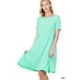 thumbnail image 1 of Zenana Women & Plus Sleeveless Jersey Flared Swing Tank Dress with Side Pockets, 1 of 3