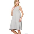 thumbnail image 1 of Zenana Women & Plus Sleeveless Jersey Flared Swing Tank Dress with Side Pockets, 1 of 3