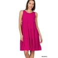 thumbnail image 1 of Zenana Women's Plus Size Sleeveless Jersey Ruffle Tiered Knee Length Swing Midi Dress, 1 of 3