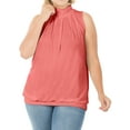 thumbnail image 1 of Zenana Women & Plus Sleeveless Mock-TurtleNeck Pleated Top with Waistband, 1 of 4