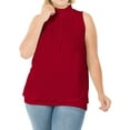thumbnail image 1 of Zenana Women & Plus Sleeveless Mock-TurtleNeck Pleated Top with Waistband, 1 of 4