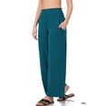 thumbnail image 1 of Zenana Women & Plus Smocked Wide Waistband Flared Bottom Casual Lounge Gaucho Pants, 1 of 4