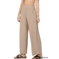 thumbnail image 1 of Zenana Women & Plus Smocked Wide Waistband Flared Bottom Casual Lounge Gaucho Pants, 1 of 4