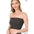 thumbnail image 1 of Zenana Women & Plus Strapless Ruched Smocked Tube Bandeau Bra Top, 1 of 5
