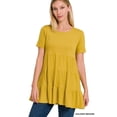 thumbnail image 1 of Zenana Women & Plus Summer Casual Short Sleeve Tiered Ruffle Tunic Peplum Tank Top, 1 of 4