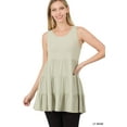 thumbnail image 1 of Zenana Women & Plus Summer Casual Sleeveless Tiered Ruffle Tunic Peplum Tank Top, 1 of 4
