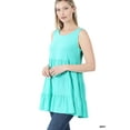 thumbnail image 1 of Zenana Women & Plus Summer Casual Sleeveless Tiered Ruffle Tunic Peplum Tank Top, 1 of 4