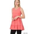 thumbnail image 1 of Zenana Women & Plus Summer Casual Sleeveless Tiered Ruffle Tunic Peplum Tank Top, 1 of 4