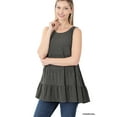 thumbnail image 1 of Zenana Women & Plus Summer Casual Sleeveless Tiered Ruffle Tunic Peplum Tank Top, 1 of 4