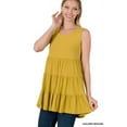 thumbnail image 1 of Zenana Women & Plus Summer Casual Sleeveless Tiered Ruffle Tunic Peplum Tank Top, 1 of 4