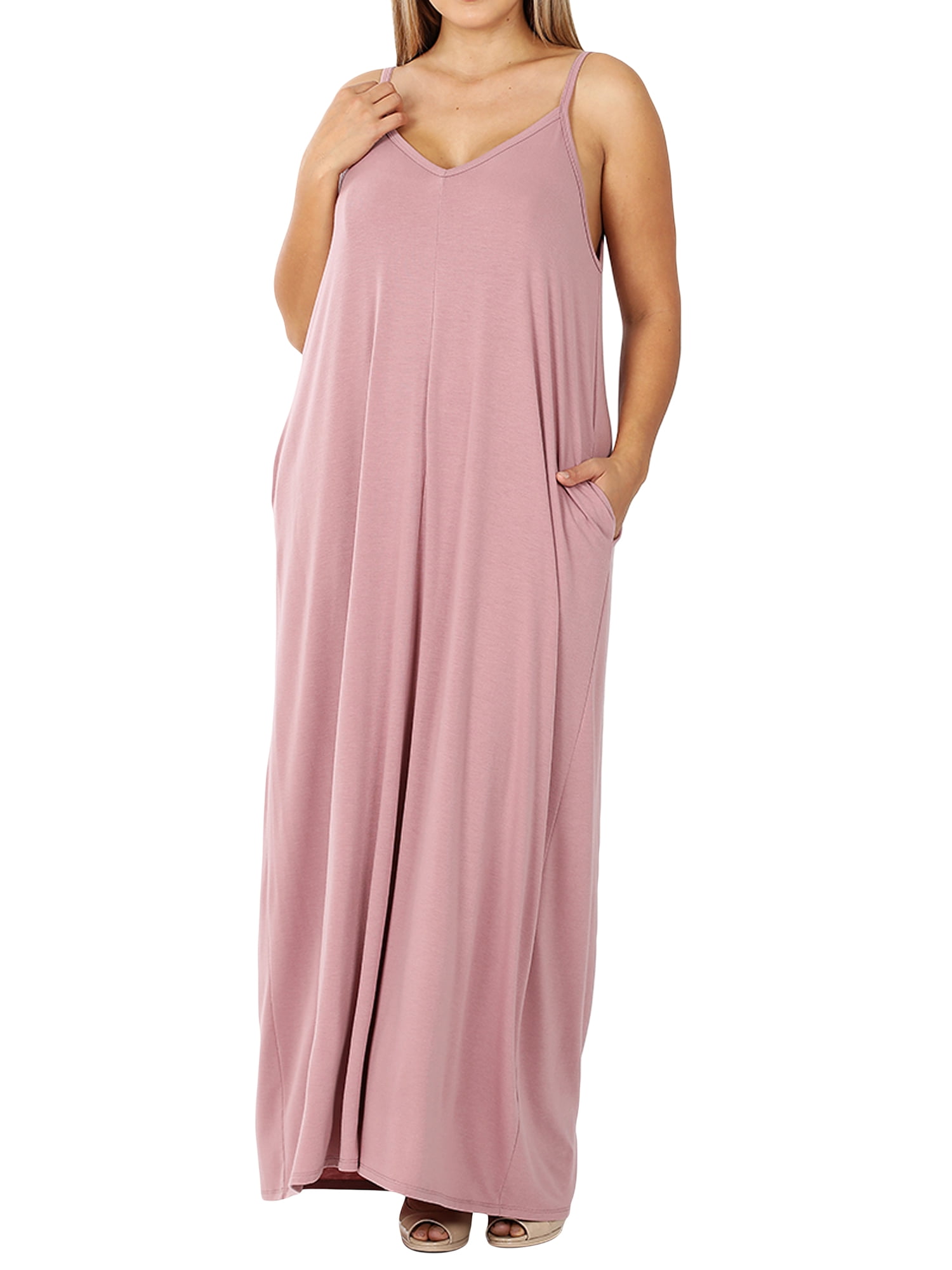 Zenana Woven Arc Hem Cami Dress With Flowy Pockets main image 0