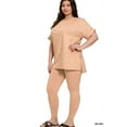 thumbnail image 1 of Zenana Women & Plus V-Neck Short Sleeve & Leggings Comfy Loungewear Activewear Set, 1 of 2