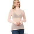 thumbnail image 1 of Zenana Women Sheer Long Sleeve Sexy Mesh Turtleneck Blouse Shirt Top, 1 of 6