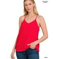 thumbnail image 1 of Zenana Women's Adjustable Spaghetti Strap V-Neck Chiffon Camisole Flowy Tank Top Blouse, 1 of 6