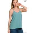 thumbnail image 1 of Zenana Women's Adjustable Spaghetti Strap V-Neck Chiffon Camisole Flowy Tank Top Blouse, 1 of 6