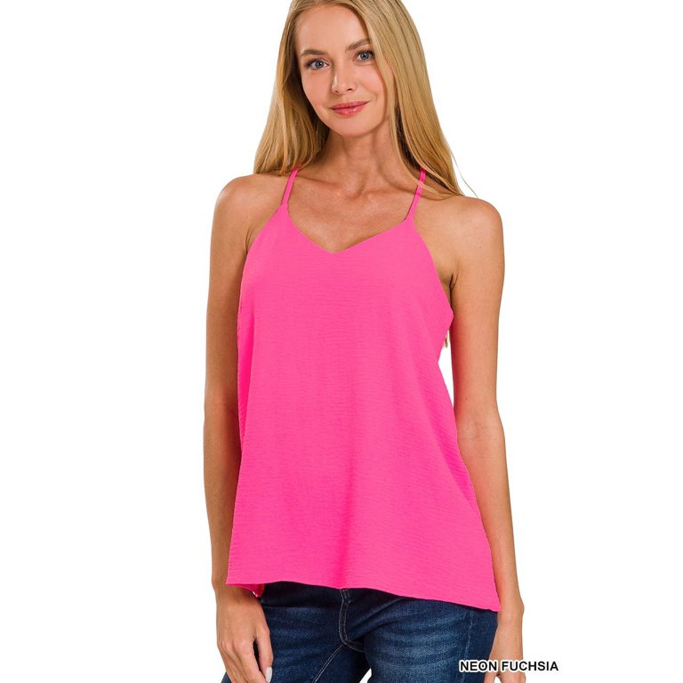 Zenana Women's Adjustable Spaghetti Strap V-Neck Chiffon