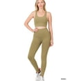 thumbnail image 1 of Zenana Women's Athletic Racerback Cropped Tank Tops & Leggings Workout Activewear Set, 1 of 5