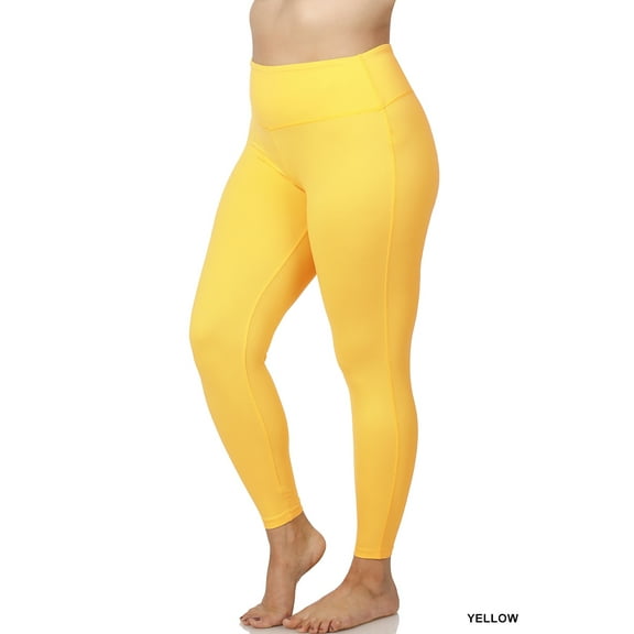 Zenana Women's Brushed Microfiber Wide Waistband Full-Length Leggings – Regular & Plus Size