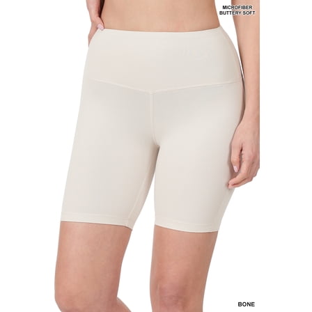 Zenana Women’s Brushed Wide Waistband Biker Regular Size Shorts – Soft & Stretchy Everyday Comfort