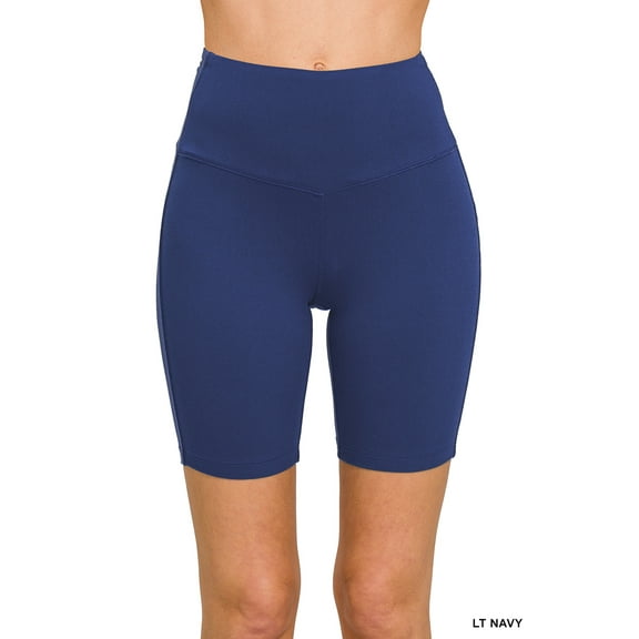 Zenana Women’s Brushed Wide Waistband Biker Regular Size Shorts – Soft & Stretchy Everyday Comfort