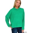 thumbnail image 1 of Zenana Women's Casual Hooded Brushed Melange Hacci Relaxed Fit Light Sweater, 1 of 5