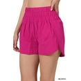 thumbnail image 1 of Zenana Women's Casual Windbreaker Smocked Waistband Running Active Gym Shorts w/Built-In Inner Brief, 1 of 5