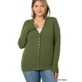 thumbnail image 1 of Zenana Women's Classic Front V-Neck Thin Snap Button Down Long Sleeve Ribbed Knit Cardigan, 1 of 4