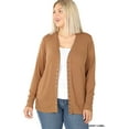 thumbnail image 1 of Zenana Women's Classic Front V-Neck Thin Snap Button Down Long Sleeve Ribbed Knit Cardigan, 1 of 4