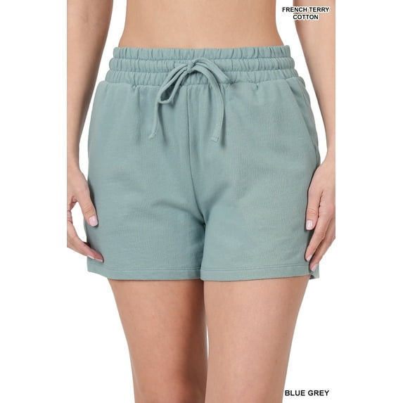 Zenana Women's Drawstring Casual Relaxed Sweat Jogger Bermuda Shorts with Pockets