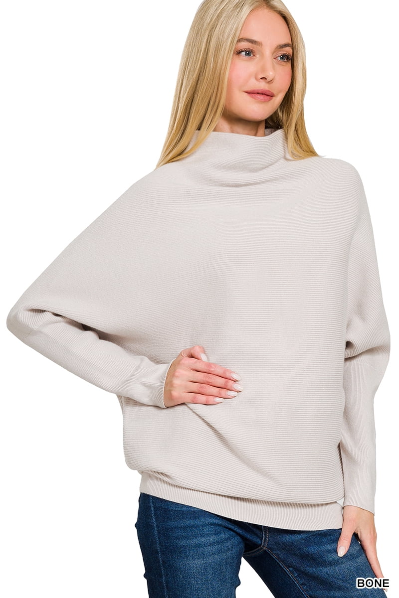 Zenana Mock Neck Short Sleeve Sweater