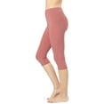 thumbnail image 1 of Zenana Women's Essential Basic Cotton Spandex Stretch Below Knee Length 15" Leggings, 1 of 4