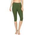 thumbnail image 1 of Zenana Women's Essential Basic Cotton Spandex Stretch Below Knee Length 15" Leggings, 1 of 4