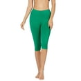thumbnail image 1 of Zenana Women's Essential Basic Cotton Spandex Stretch Below Knee Length 15" Leggings, 1 of 4