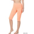 thumbnail image 1 of Zenana Women's Essential Basic Cotton Spandex Stretch Below Knee Length 15" Leggings, 1 of 4