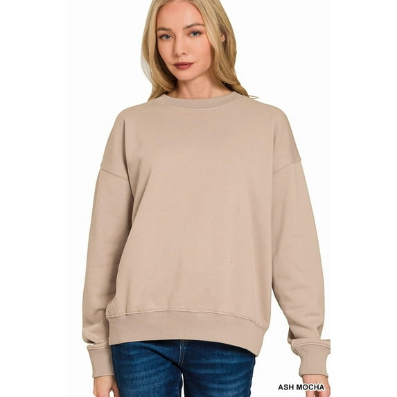 Zenana Women’s Crew Neck Fleece Long Sleeve Pullover Sweatshirt & Jogger Set – Cozy Lounge & Casual Wear